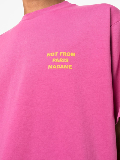 Shop Drôle De Monsieur Slogan-print T-shirt In Rosa