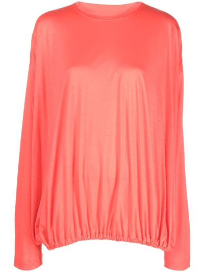 Shop Sofie D'hoore Elasticated-waist Long-sleeve Top In Rosa