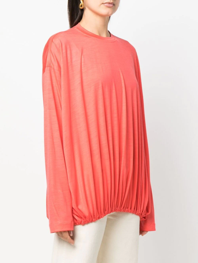 Shop Sofie D'hoore Elasticated-waist Long-sleeve Top In Rosa