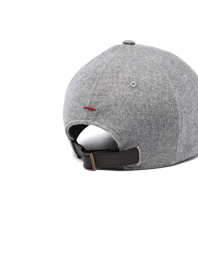 Shop Brunello Cucinelli Embroidered-logo Detail Baseball Cap In Grau