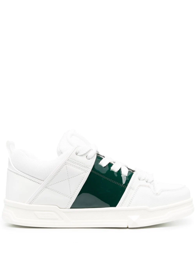 Valentino Leather Round-toe Sneakers In White