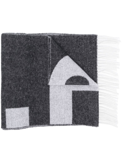 Shop A.p.c. Logo-knit Scarf In Schwarz