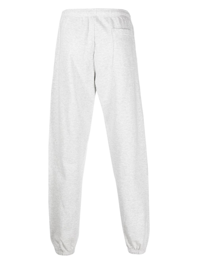 Sporty And Rich Lion Crest Brand-print Tapered-leg Relaxed-fit Stretch-cotton Jogging Bottoms In Grau
