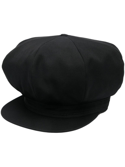 Shop Yohji Yamamoto Wool Baker Boy Hat In Schwarz