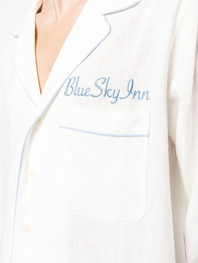 Shop Blue Sky Inn Logo-embroidered Shirt In Weiss