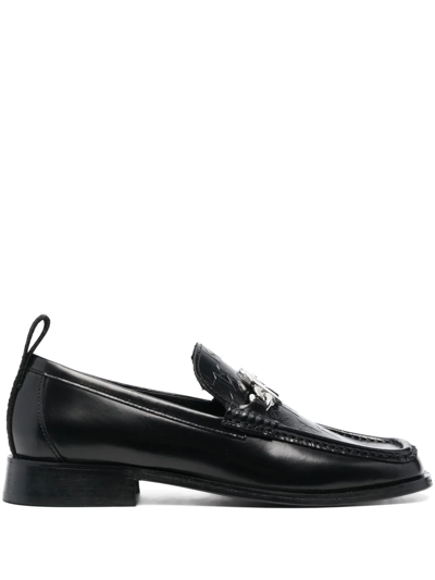 Karl Lagerfeld Monogram-plaque Loafers In Schwarz