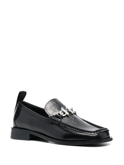 Shop Karl Lagerfeld Monogram-plaque Loafers In Schwarz