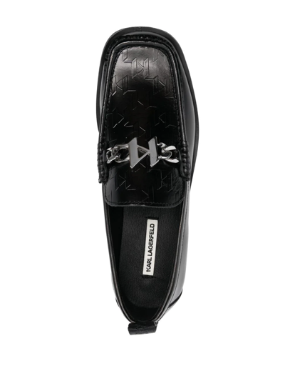 Karl Lagerfeld Monogram-plaque Loafers In Schwarz