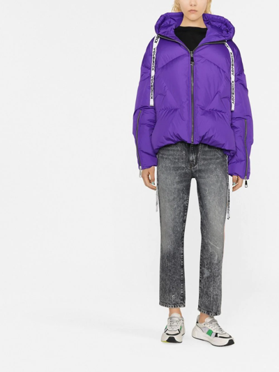Shop Khrisjoy Iconic Hooded Puffer Jacket In Violett