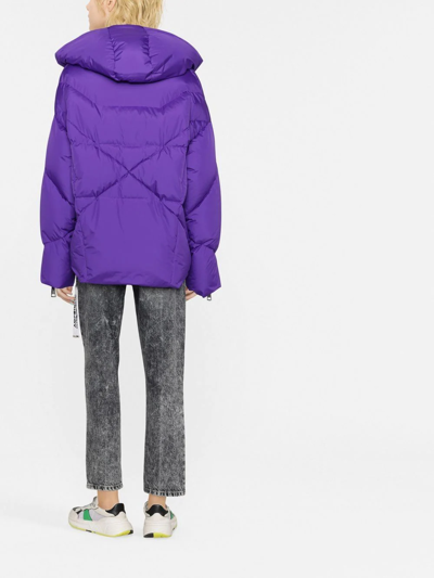 Shop Khrisjoy Iconic Hooded Puffer Jacket In Violett