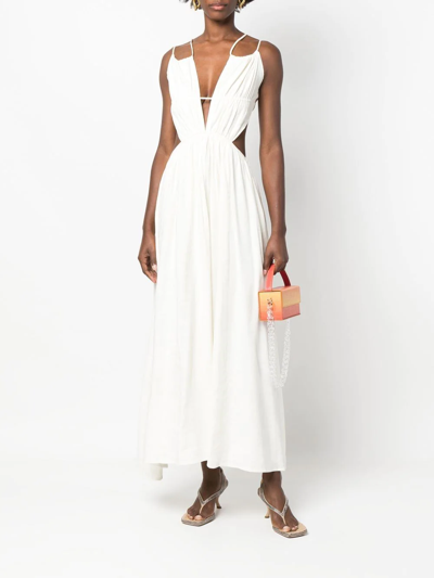 Cult Gaia Open-back Midi Dress In Weiss