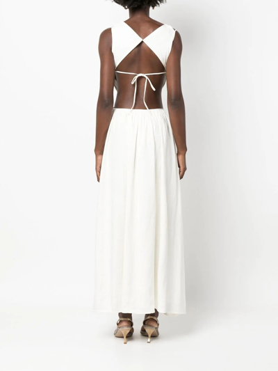 Cult Gaia Open-back Midi Dress In Weiss