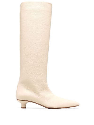Shop Nanushka Pippa 35mm Knee-high Boots In Neutrals