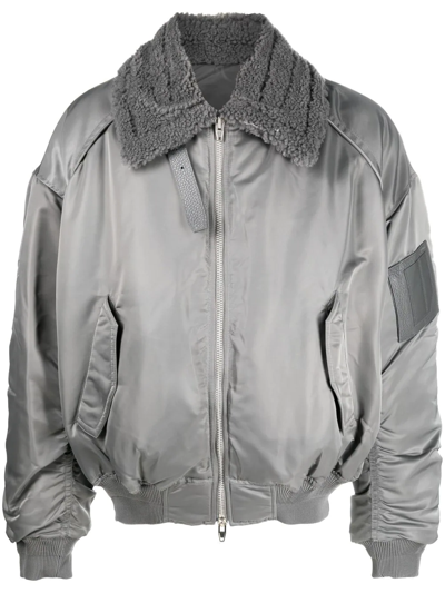 Shop Juunj Zip-up Bomber Jacket In Grau