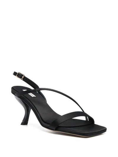 Gia Borghini Rosie 21 Satin Sandals In Black