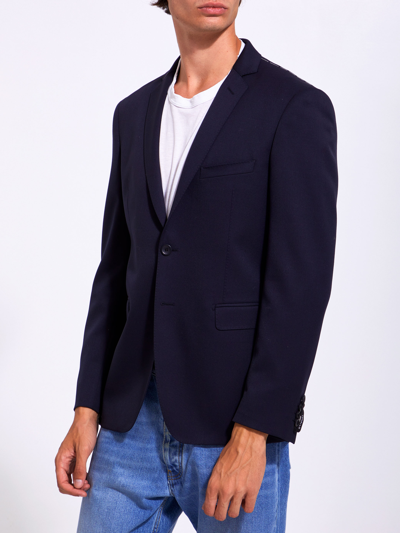 Tonello Single-breasted Wool Blazer In Blue