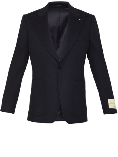 Shop Lardini Wool Cashmere Jacket In Black