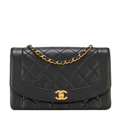Shop What Goes Around Comes Around Chanel Black Lambskin Classic Flap 10"