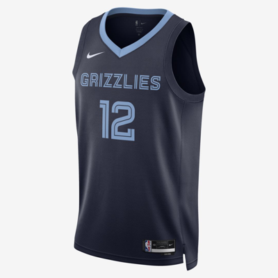 Nike Nba Team Limited Jersey Sw Fan Edition Gray Memphis Grizzlies Morant No. 12 Navy Blue Dark Blue