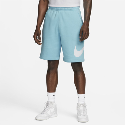 Shop Nike Men's  Sportswear Club Graphic Shorts In Blue