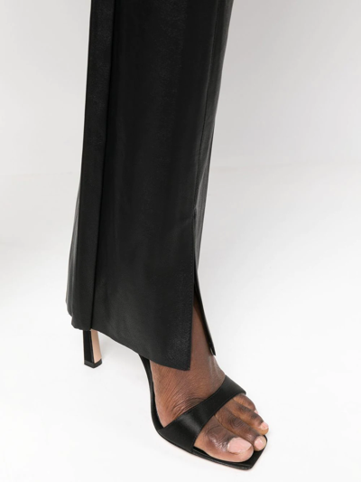 Shop Miaou Lace-fastened Faux-leather Trousers In Black