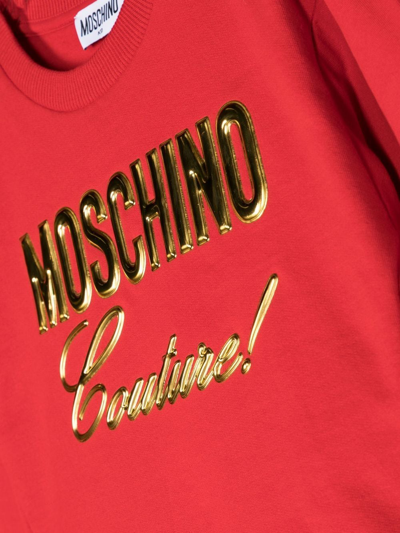 Shop Moschino Logo-print Cotton Sweatshirt In Rot