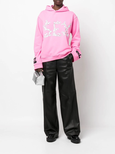 Natasha Zinko Slogan-print Oversized Hoodie In Rosa