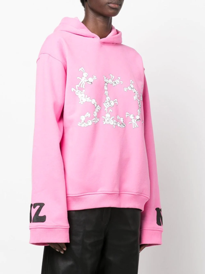 Natasha Zinko Slogan-print Oversized Hoodie In Rosa