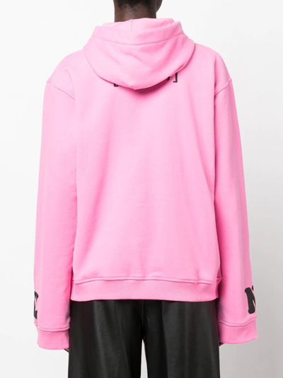 Natasha Zinko Slogan-print Oversized Hoodie In Rosa