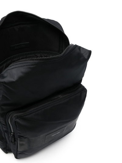 Shop Calvin Klein Logo Zipped Backpack In Schwarz