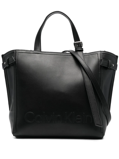 Calvin Klein Logo-embossed Tote Bag In Schwarz | ModeSens