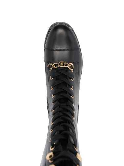 Shop Liu •jo Nancy Lace-up Leather Boots In Schwarz