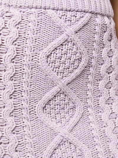 粗绞花针织迷你半身裙