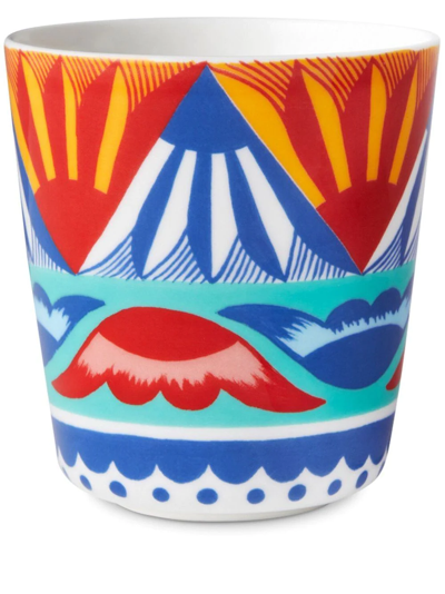 Shop Dolce & Gabbana Carretto-print Porcelain Glass In Blau