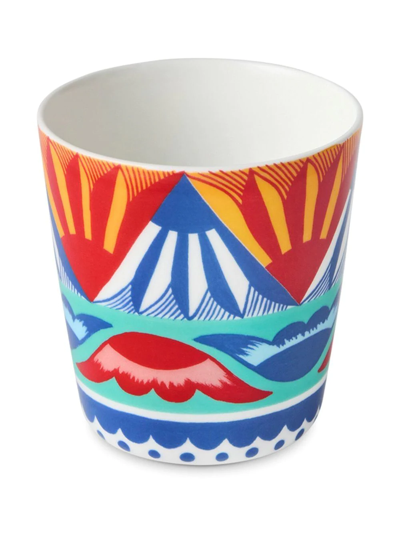 Dolce & Gabbana Carretto-print Porcelain Glass In Blau