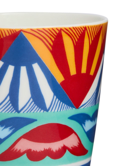 Dolce & Gabbana Carretto-print Porcelain Glass In Blau