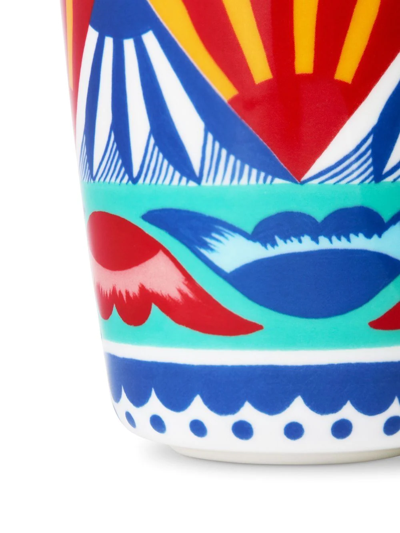 Shop Dolce & Gabbana Carretto-print Porcelain Glass In Blau