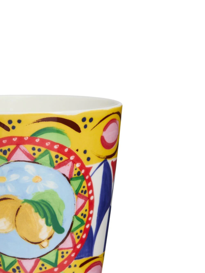 Shop Dolce & Gabbana Carretto-print Porcelain Glass In Gelb