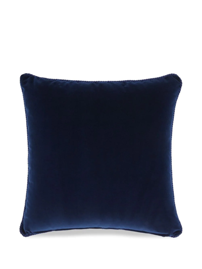 Dolce & Gabbana Embroidered Majolica-print Cushion In Blau