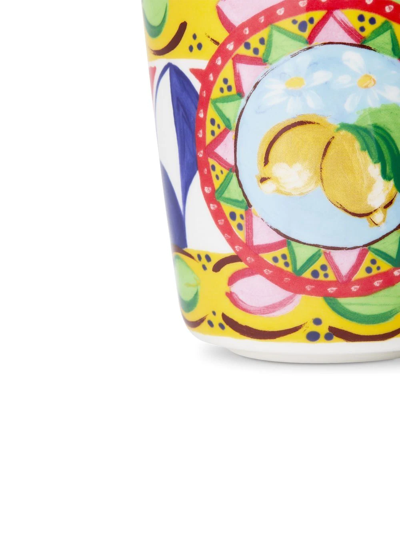 Shop Dolce & Gabbana Carretto-print Porcelain Glass In Gelb