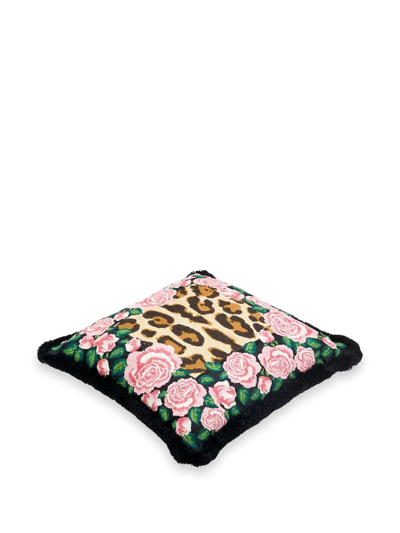 Dolce & Gabbana Embroidered Mixed-print Cushion In Rosa