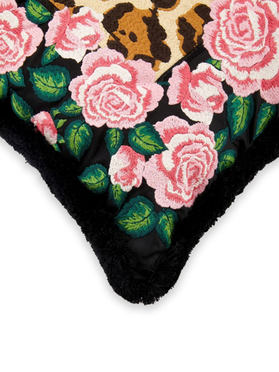 Dolce & Gabbana Embroidered Mixed-print Cushion In Rosa
