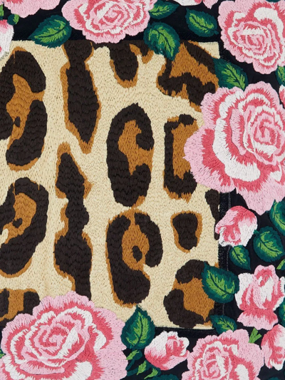 Shop Dolce & Gabbana Embroidered Mixed-print Cushion In Rosa