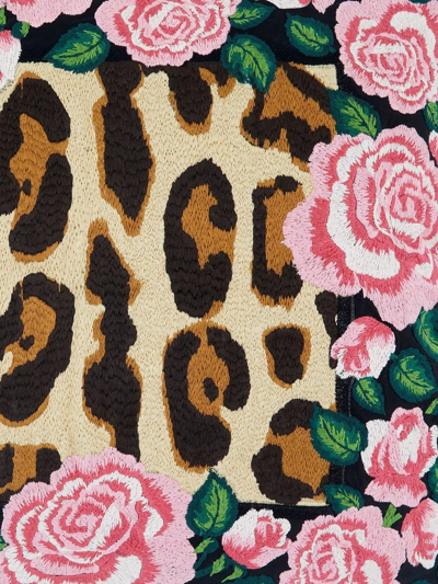 Dolce & Gabbana Embroidered Mixed-print Cushion In Rosa