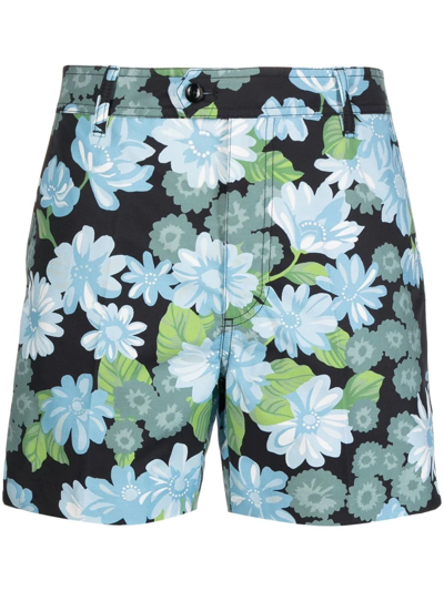 Shop Tom Ford Floral-print Shorts In Black