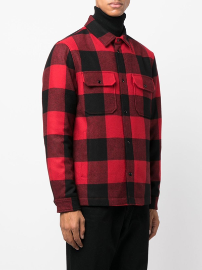 Shop Woolrich Plaid Check-print Shirt Jacket In Rot