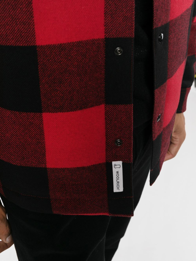 Woolrich Alaskan Wool Check Overshirt In Red