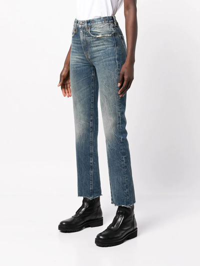 Shop R13 Washed Slim-fit Jeans In Blue