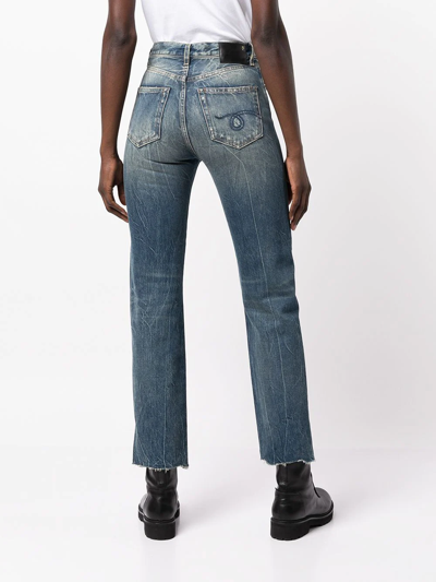 Shop R13 Washed Slim-fit Jeans In Blue
