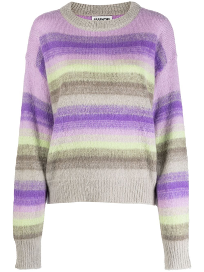 Shop Essentiel Antwerp Striped Long-sleeve Jumper In Violett